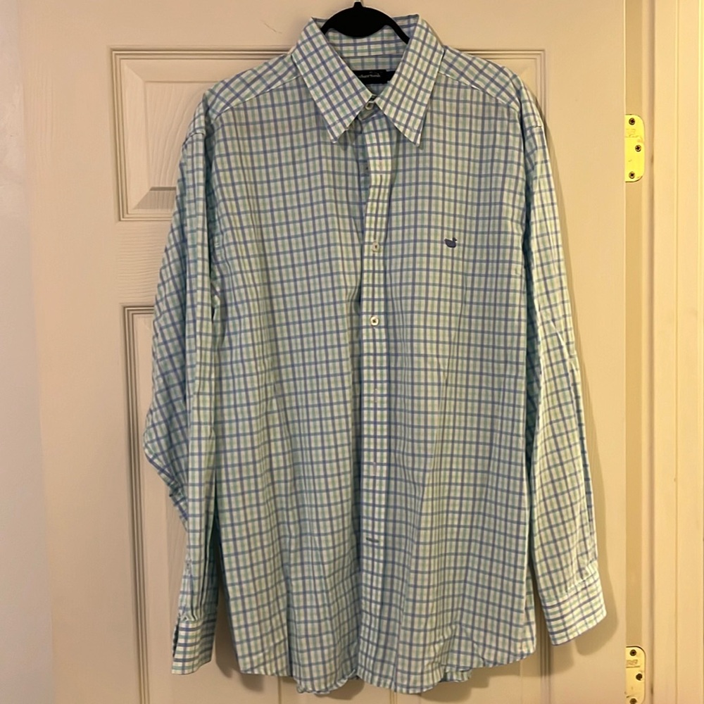 Men’s Southern Marsh Button-Down Collar Long Sleeve Plaid Shirt Large